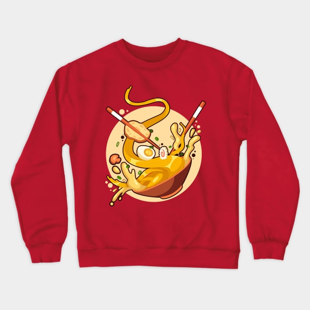 Hand Drawn Ramen Illustration Crewneck Sweatshirt by Mako Design 